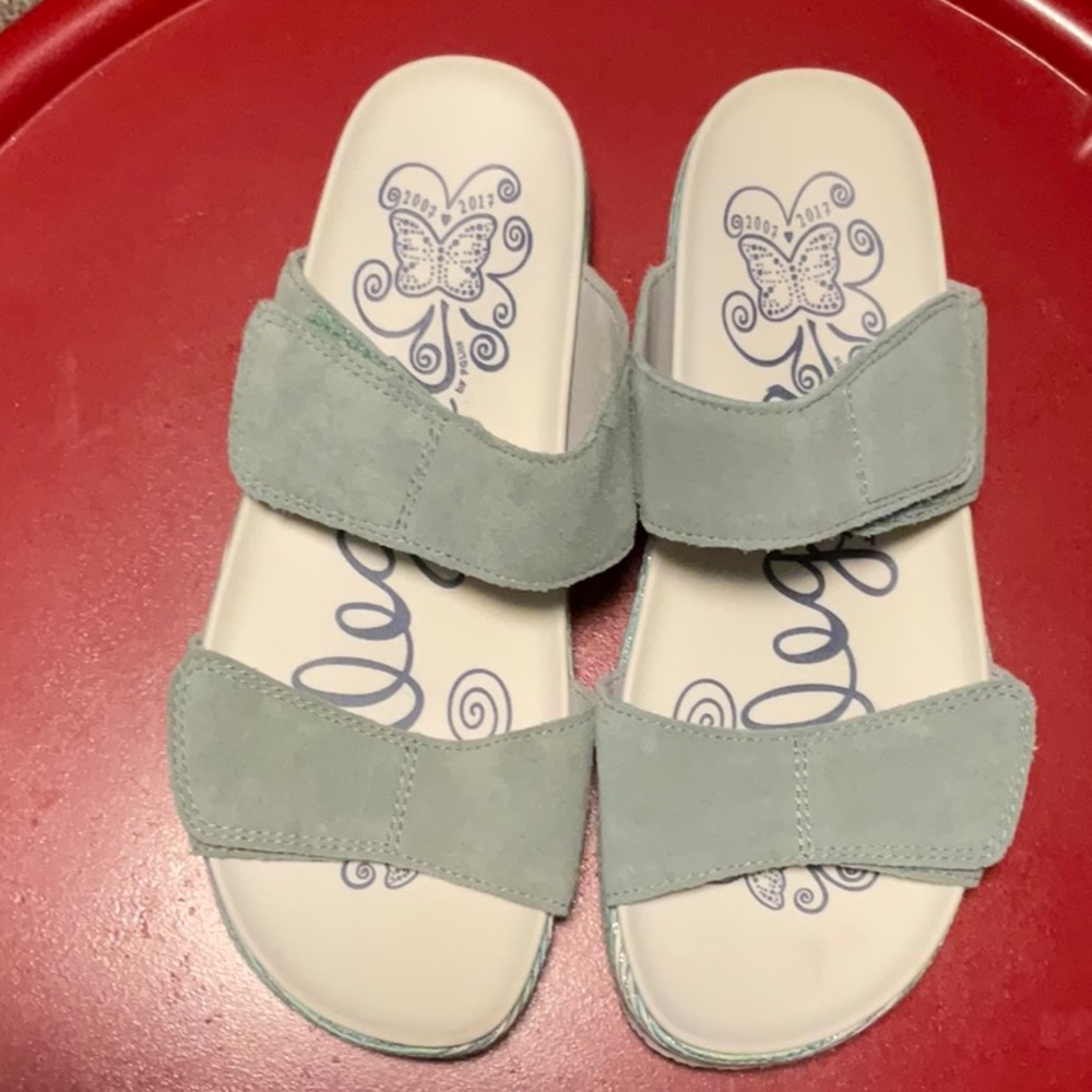 Algeria light green suede uppers, size 39, worn 2x